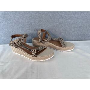 Universal Thread Womens sz 10 Leopard Print Espadrille Wedge Sporty Animal Print